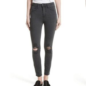 L'AGENCE MARGOT GRAY DISTRESSED SKINNY JEANS 25